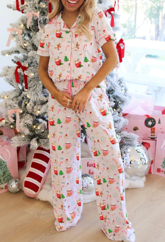 Pink Christmas Pajama Set